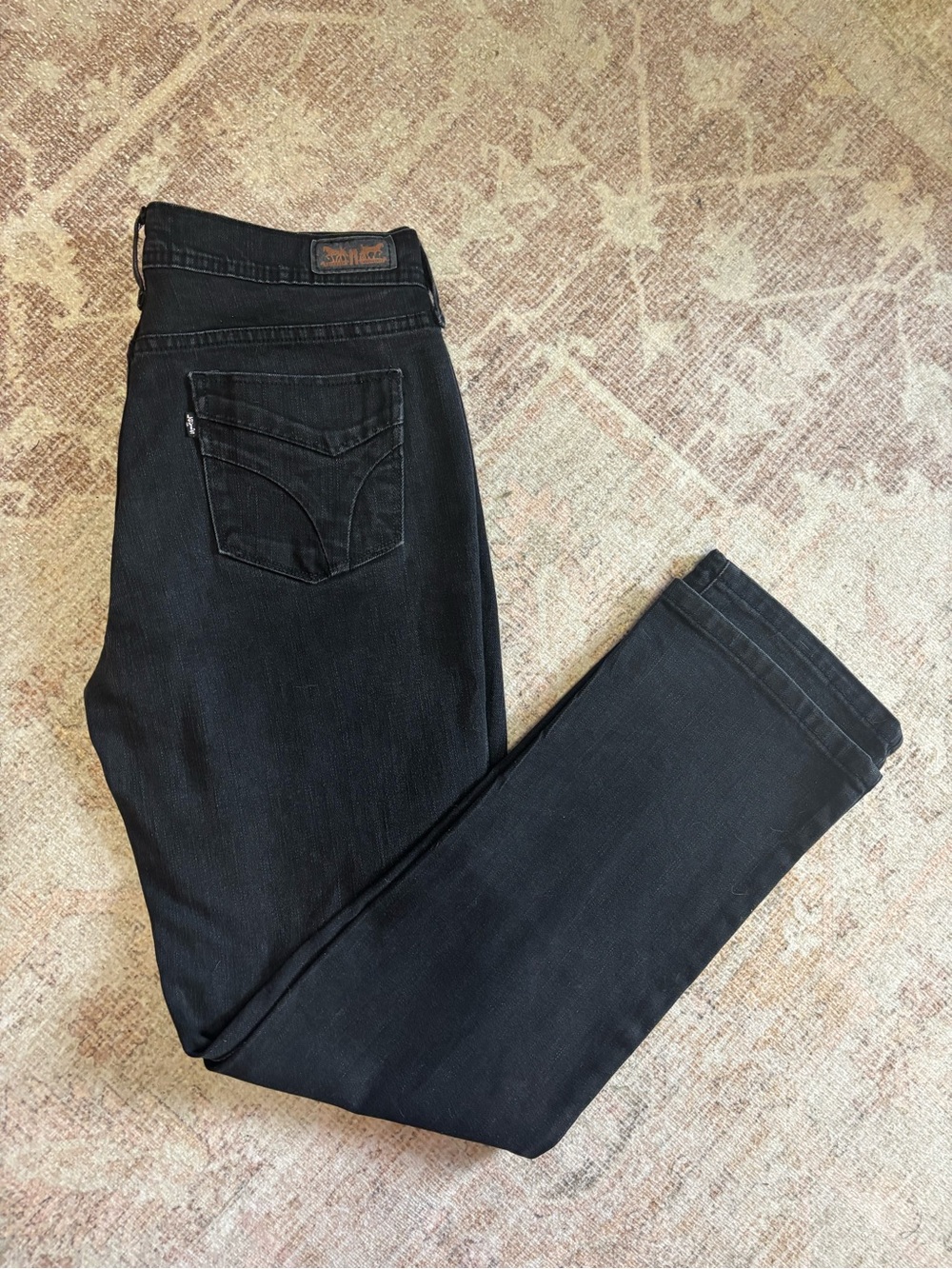 Levi's 505 Straight Black Mid-Rise Denim Jeans Size 8M / 29